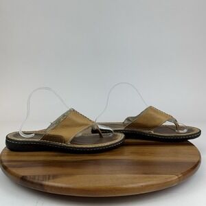 Womens Ugg Australia Layback Tan Leather Thong Sandals Flip Flops Shoes Size 9 M